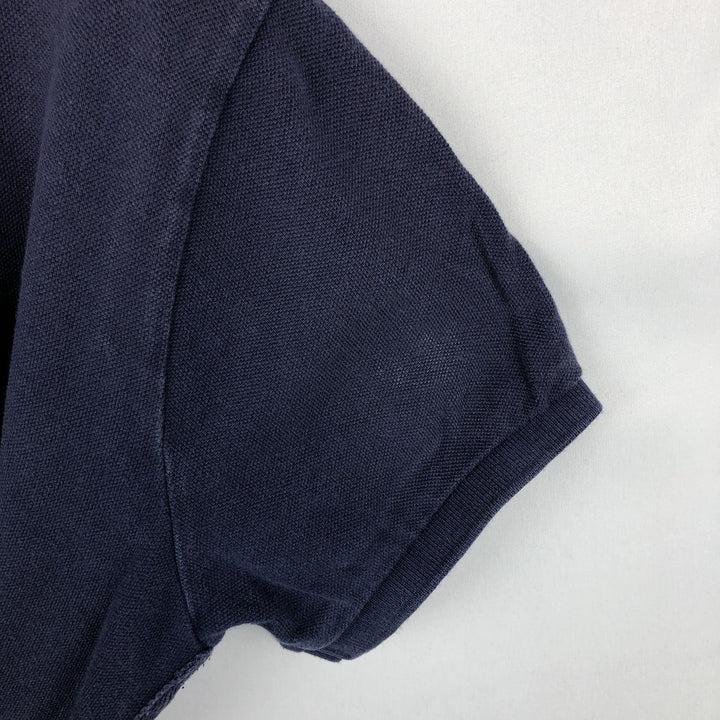 Ralph Lauren POLO by Ralph Lauren CUSTOM FIT Double Pony Short-Sleeve Polo Shirt (Men's Size M) cotton navy blue type Vintage Second Hand