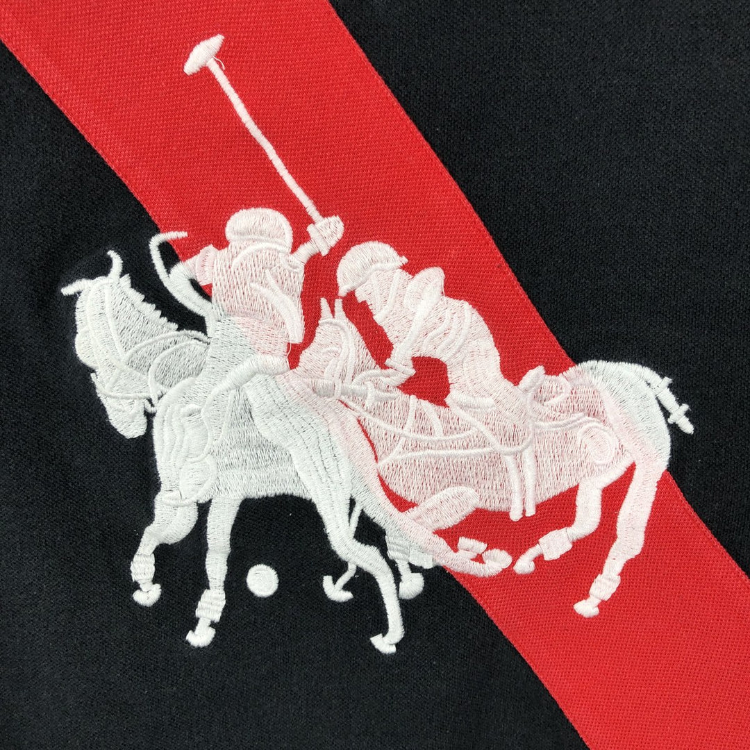 Ralph Lauren POLO by Ralph Lauren CUSTOM FIT Double Pony Short Sleeve Polo Shirt Men's L size unclear black type Vintage Second Hand