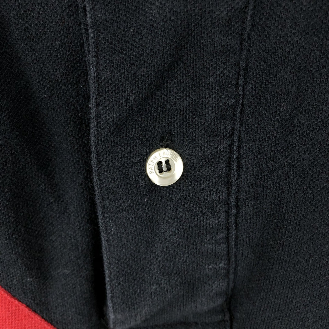 Ralph Lauren POLO by Ralph Lauren CUSTOM FIT Double Pony Short Sleeve Polo Shirt Men's L size unclear black type Vintage Second Hand