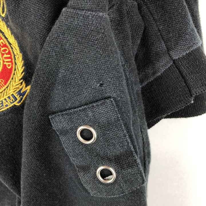 Ralph Lauren POLO by Ralph Lauren CUSTOM FIT Double Pony Short Sleeve Polo Shirt Men's L size unclear black type Vintage Second Hand