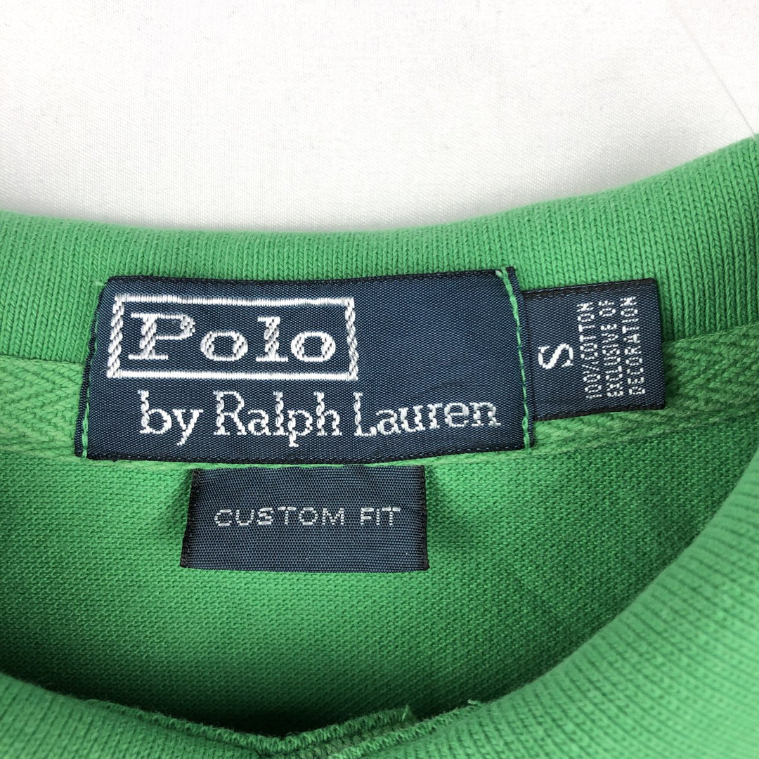 Ralph Lauren POLO by Ralph Lauren CUSTOM FIT Double Pony Short-Sleeve Polo Shirt (Men's Size S) cotton green type Vintage Second Hand