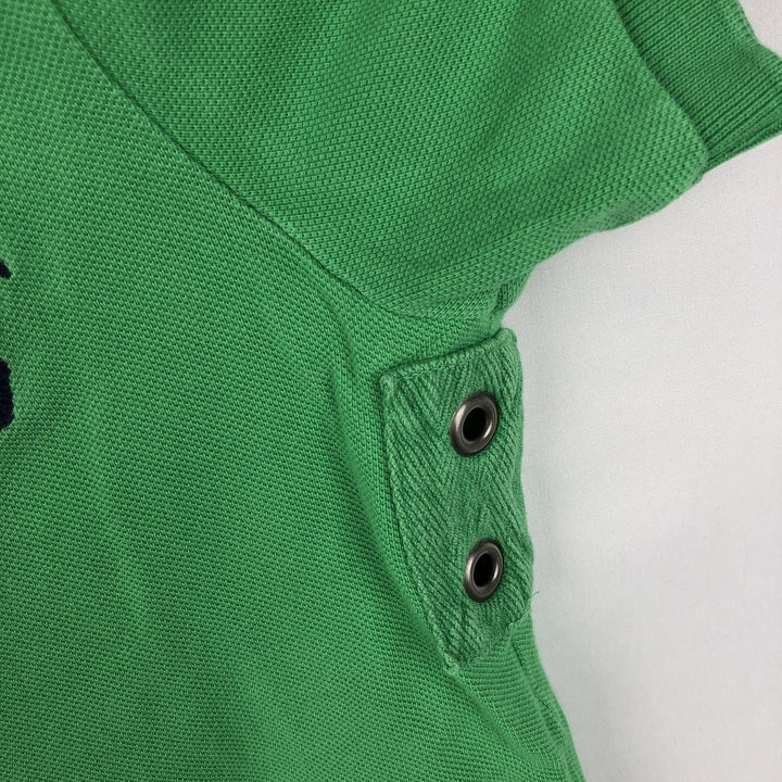 Ralph Lauren POLO by Ralph Lauren CUSTOM FIT Double Pony Short-Sleeve Polo Shirt (Men's Size S) cotton green type Vintage Second Hand