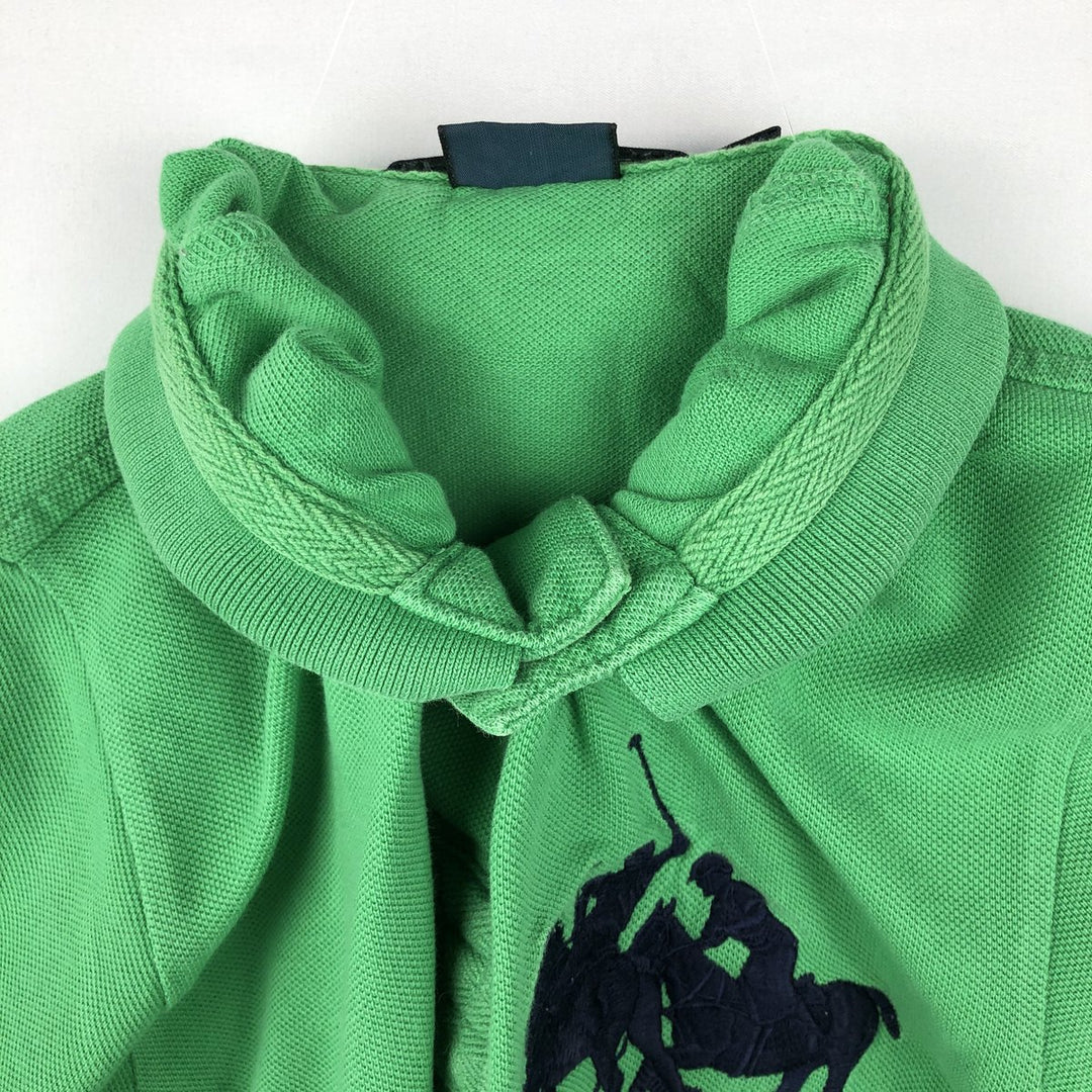 Ralph Lauren POLO by Ralph Lauren CUSTOM FIT Double Pony Short-Sleeve Polo Shirt (Men's Size S) cotton green type Vintage Second Hand