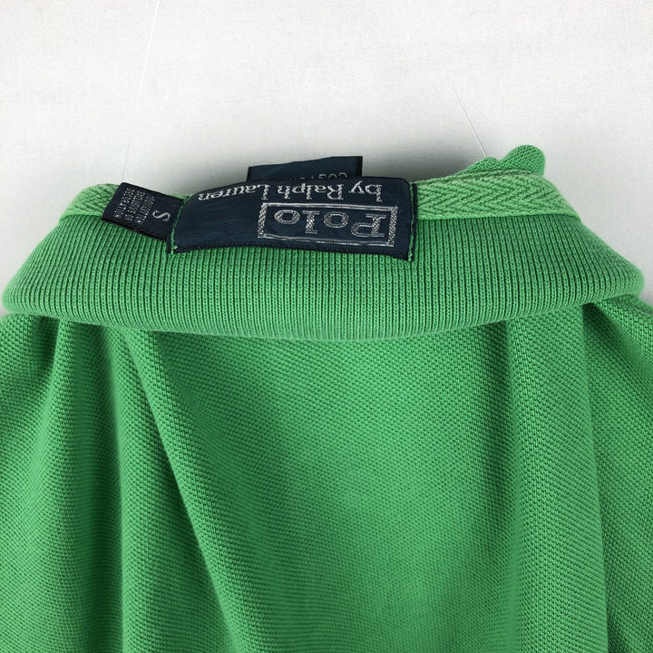 Ralph Lauren POLO by Ralph Lauren CUSTOM FIT Double Pony Short-Sleeve Polo Shirt (Men's Size S) cotton green type Vintage Second Hand