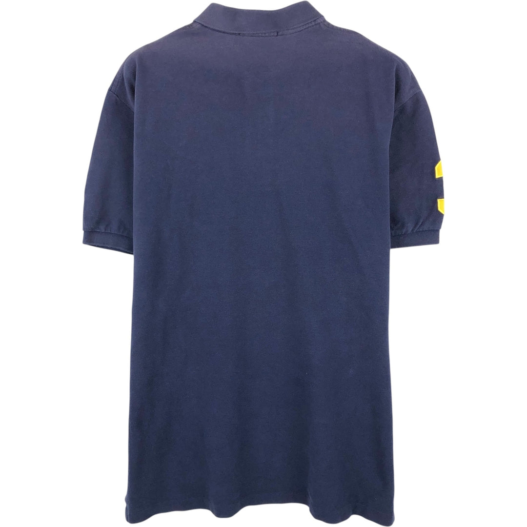 Ralph Lauren POLO by Ralph Lauren Double Pony Short Sleeve Polo Shirt Men's Size L cotton navy blue type Vintage Second Hand