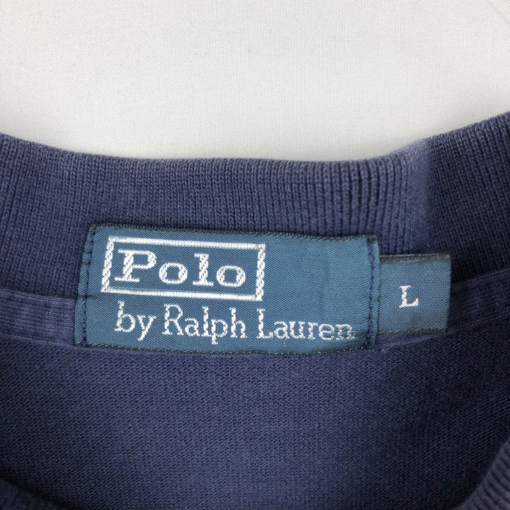 Ralph Lauren POLO by Ralph Lauren Double Pony Short Sleeve Polo Shirt Men's Size L cotton navy blue type Vintage Second Hand