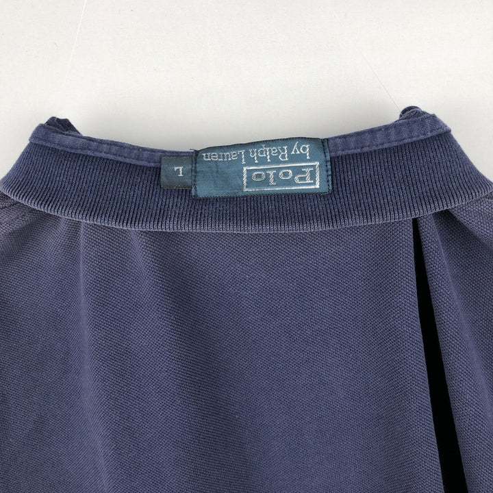 Ralph Lauren POLO by Ralph Lauren Double Pony Short Sleeve Polo Shirt Men's Size L cotton navy blue type Vintage Second Hand