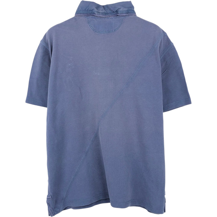 Ralph Lauren POLO by Ralph Lauren CUSTOM FIT Big Pony short sleeve rugby shirt, men's L size cotton blue type Vintage Second Hand