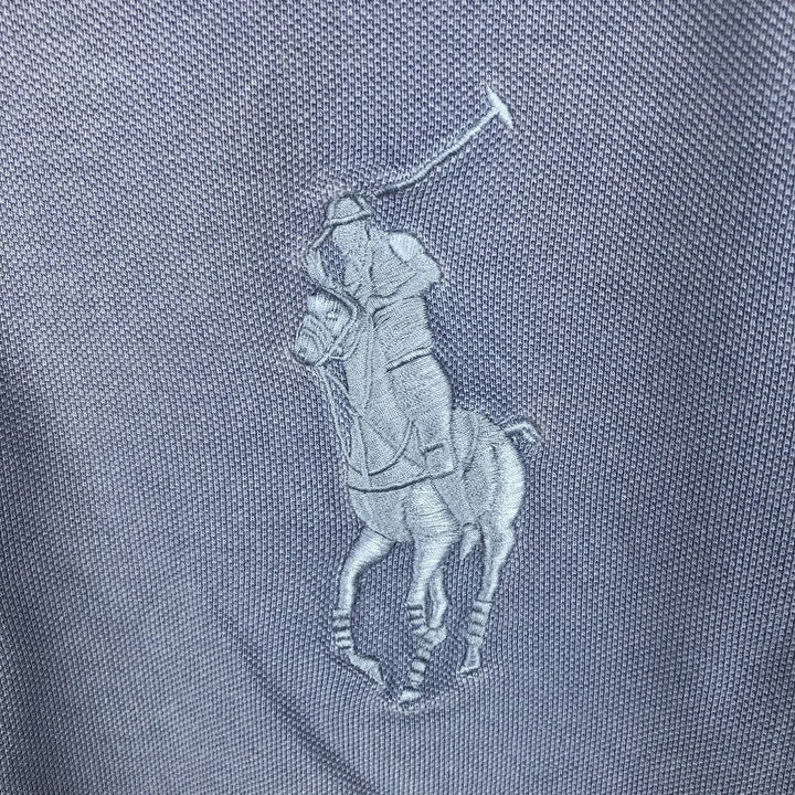 Ralph Lauren POLO by Ralph Lauren CUSTOM FIT Big Pony short sleeve rugby shirt, men's L size cotton blue type Vintage Second Hand
