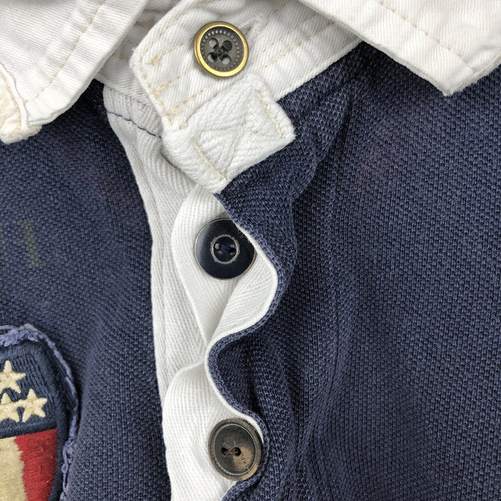 Ralph Lauren POLO by Ralph Lauren CUSTOM FIT Big Pony Short Sleeve Rugby Shirt Men's XL cotton navy blue type Vintage Second Hand