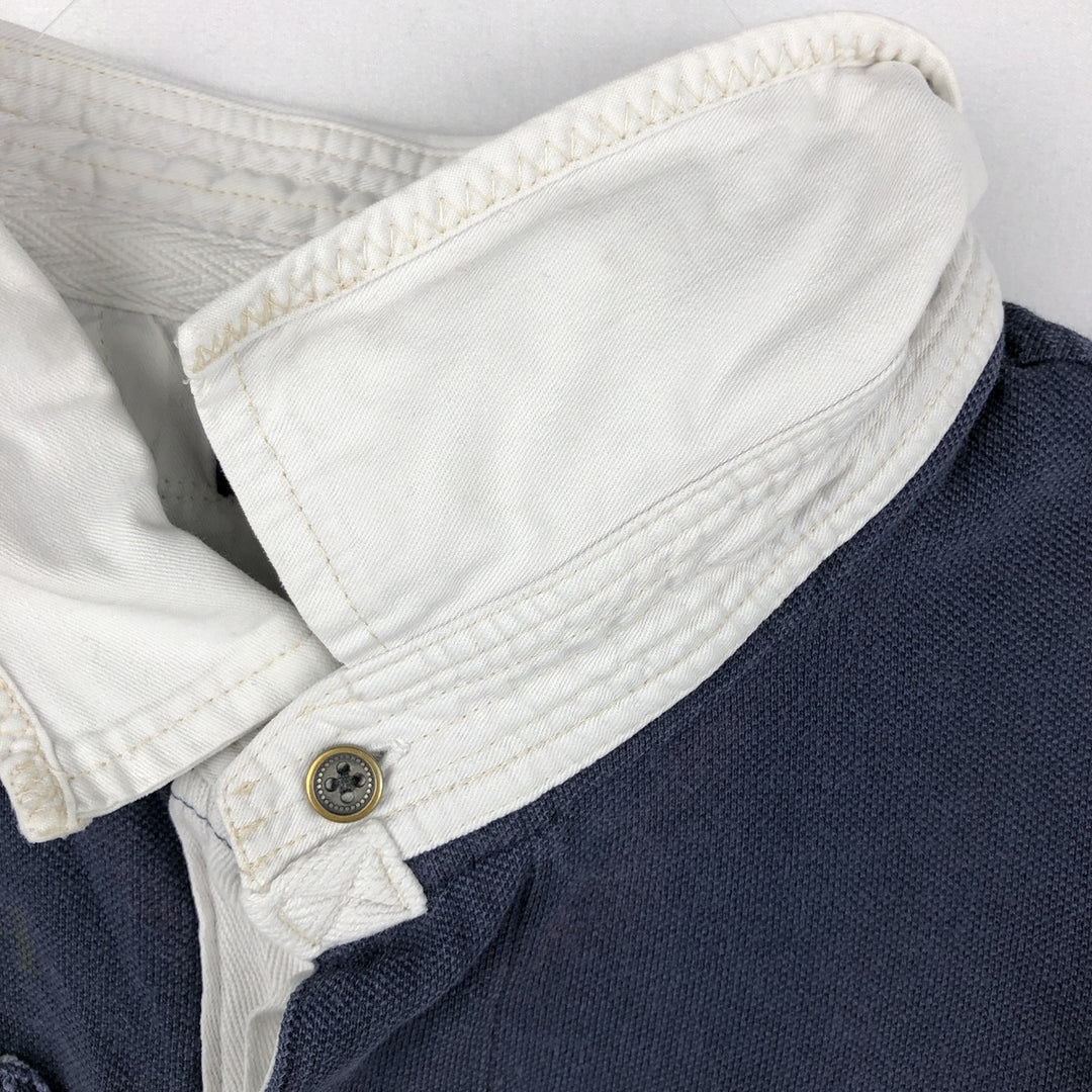 Ralph Lauren POLO by Ralph Lauren CUSTOM FIT Big Pony Short Sleeve Rugby Shirt Men's XL cotton navy blue type Vintage Second Hand
