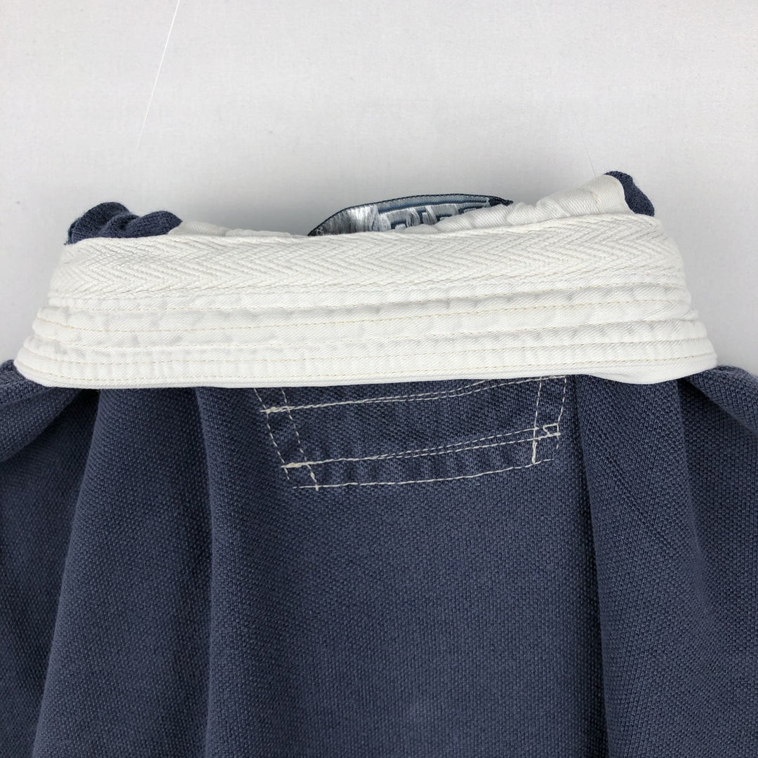 Ralph Lauren POLO by Ralph Lauren CUSTOM FIT Big Pony Short Sleeve Rugby Shirt Men's XL cotton navy blue type Vintage Second Hand