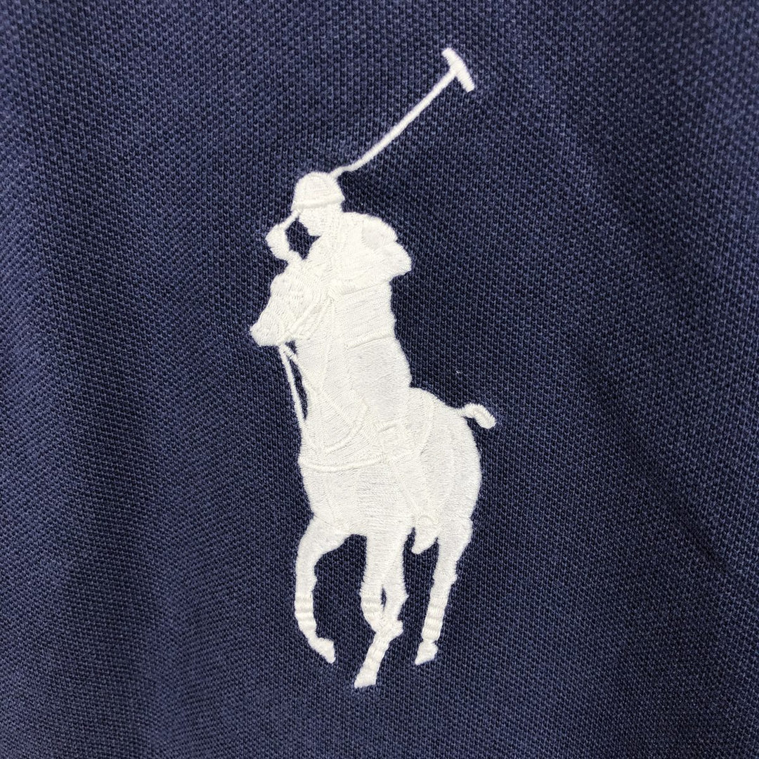 Ralph Lauren POLO by Ralph Lauren CUSTOM FIT Big Pony Short Sleeve Rugby Shirt Men's XL cotton navy blue type Vintage Second Hand
