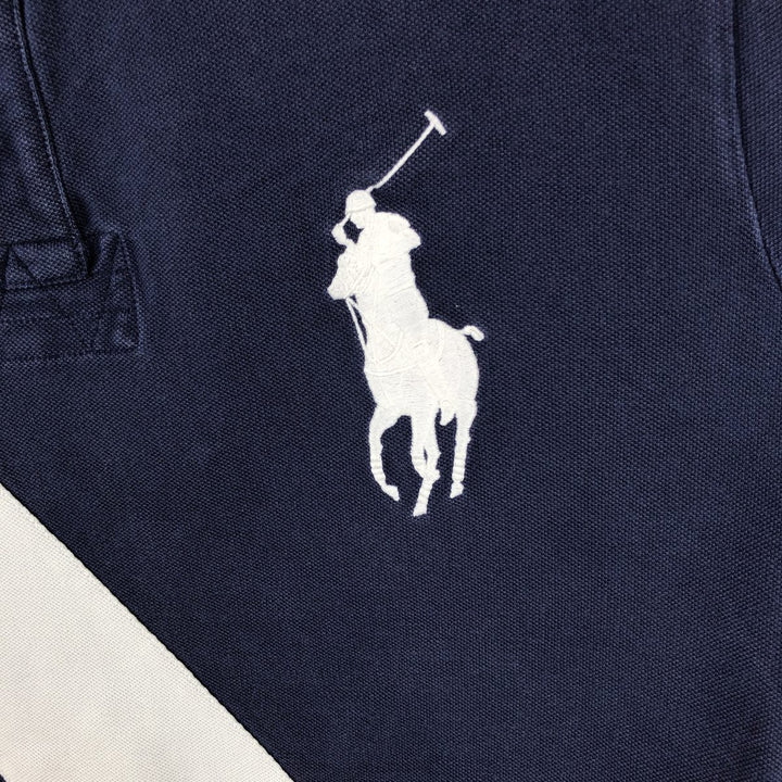 Ralph Lauren POLO by Ralph Lauren CUSTOM FIT Big Pony Short Sleeve Rugby Shirt Men's XL cotton navy blue type Vintage Second Hand