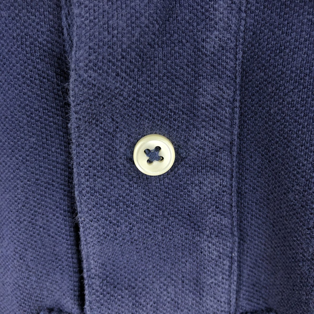 Ralph Lauren POLO RALPH LAUREN CUSTOM FIT Triple Pony Short-Sleeve Polo Shirt, Men's Size L (Equivalent), Faded cotton navy blue type Vintage Second Hand