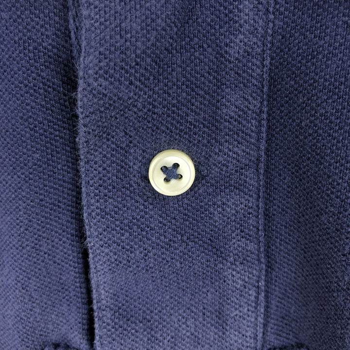 Ralph Lauren POLO RALPH LAUREN CUSTOM FIT Triple Pony Short-Sleeve Polo Shirt, Men's Size L (Equivalent), Faded cotton navy blue type Vintage Second Hand