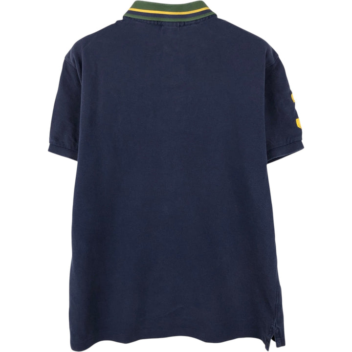 Ralph Lauren POLO by Ralph Lauren SLIM FIT Big Pony Short-Sleeve Polo Shirt (Men's Size L equivalent) cotton navy blue type Vintage Second Hand