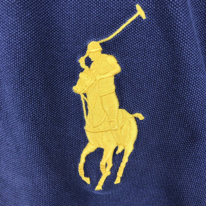 Ralph Lauren POLO by Ralph Lauren SLIM FIT Big Pony Short-Sleeve Polo Shirt (Men's Size L equivalent) cotton navy blue type Vintage Second Hand