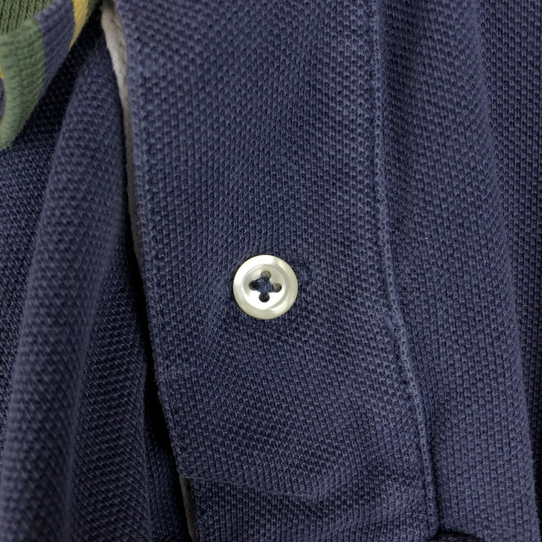 Ralph Lauren POLO by Ralph Lauren SLIM FIT Big Pony Short-Sleeve Polo Shirt (Men's Size L equivalent) cotton navy blue type Vintage Second Hand