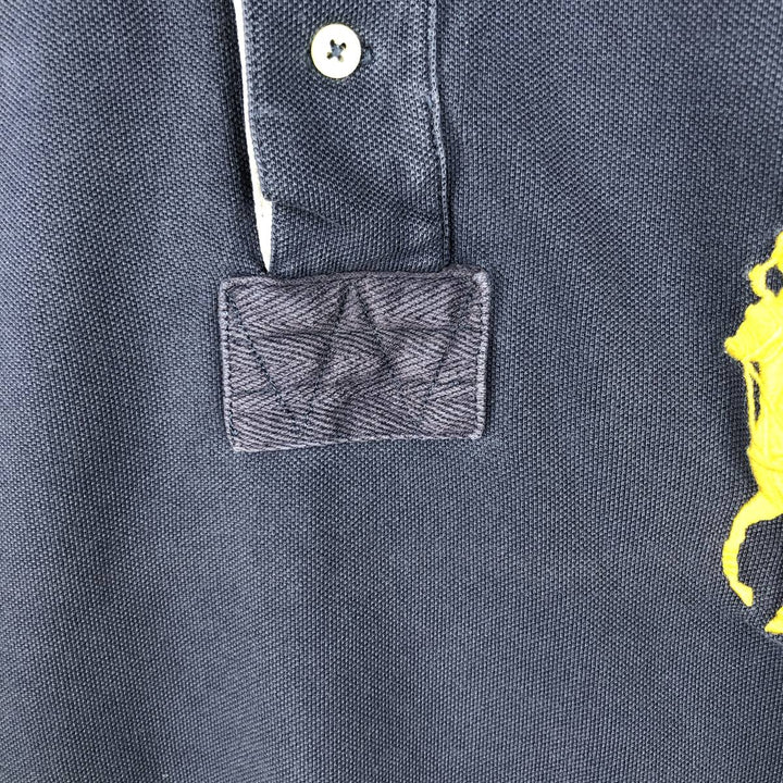 Ralph Lauren POLO by Ralph Lauren SLIM FIT Big Pony Short-Sleeve Polo Shirt (Men's Size L equivalent) cotton navy blue type Vintage Second Hand