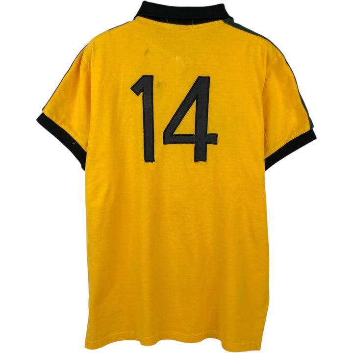 Ralph Lauren POLO by Ralph Lauren CUSTOM FIT Big Pony Short-Sleeve Rugby Shirt, Men's Size M (approx.) cotton yellow type Vintage Second Hand