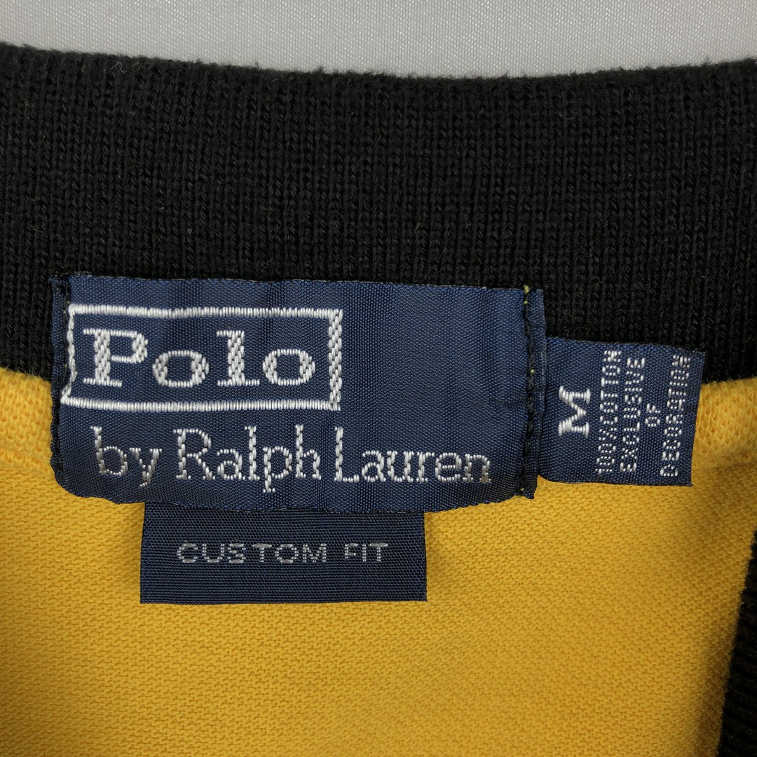 Ralph Lauren POLO by Ralph Lauren CUSTOM FIT Big Pony Short-Sleeve Rugby Shirt, Men's Size M (approx.) cotton yellow type Vintage Second Hand