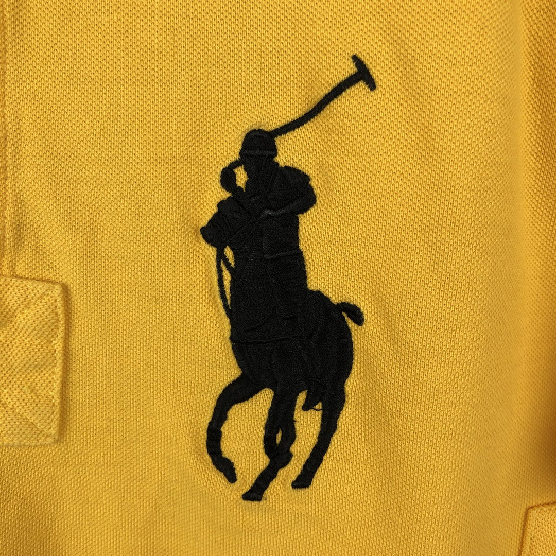 Ralph Lauren POLO by Ralph Lauren CUSTOM FIT Big Pony Short-Sleeve Rugby Shirt, Men's Size M (approx.) cotton yellow type Vintage Second Hand
