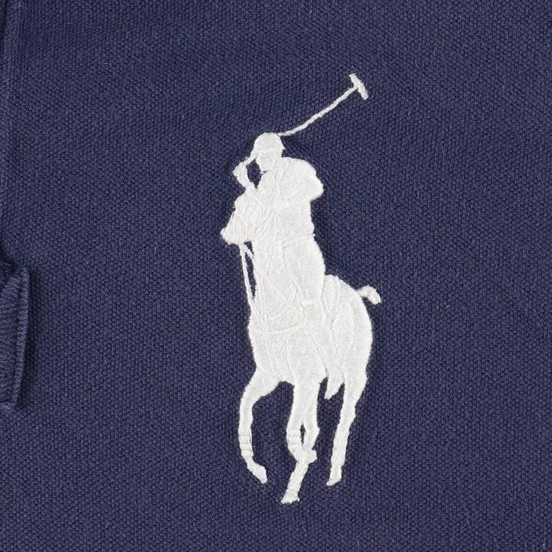 Ralph Lauren POLO by Ralph Lauren Big Pony Short Sleeve Rugby Shirt, Men's Size L cotton navy blue type Vintage Second Hand