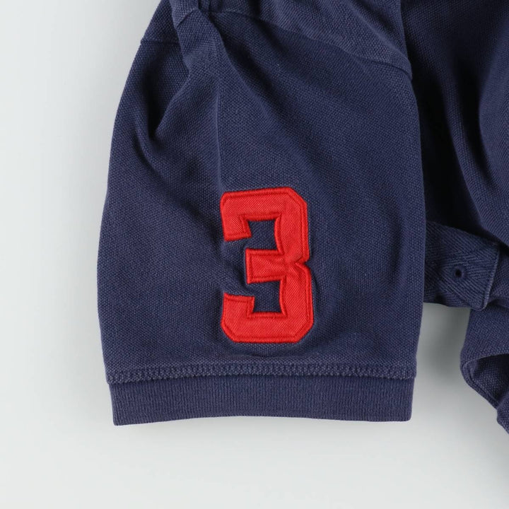 Ralph Lauren POLO by Ralph Lauren Big Pony Short Sleeve Rugby Shirt, Men's Size L cotton navy blue type Vintage Second Hand