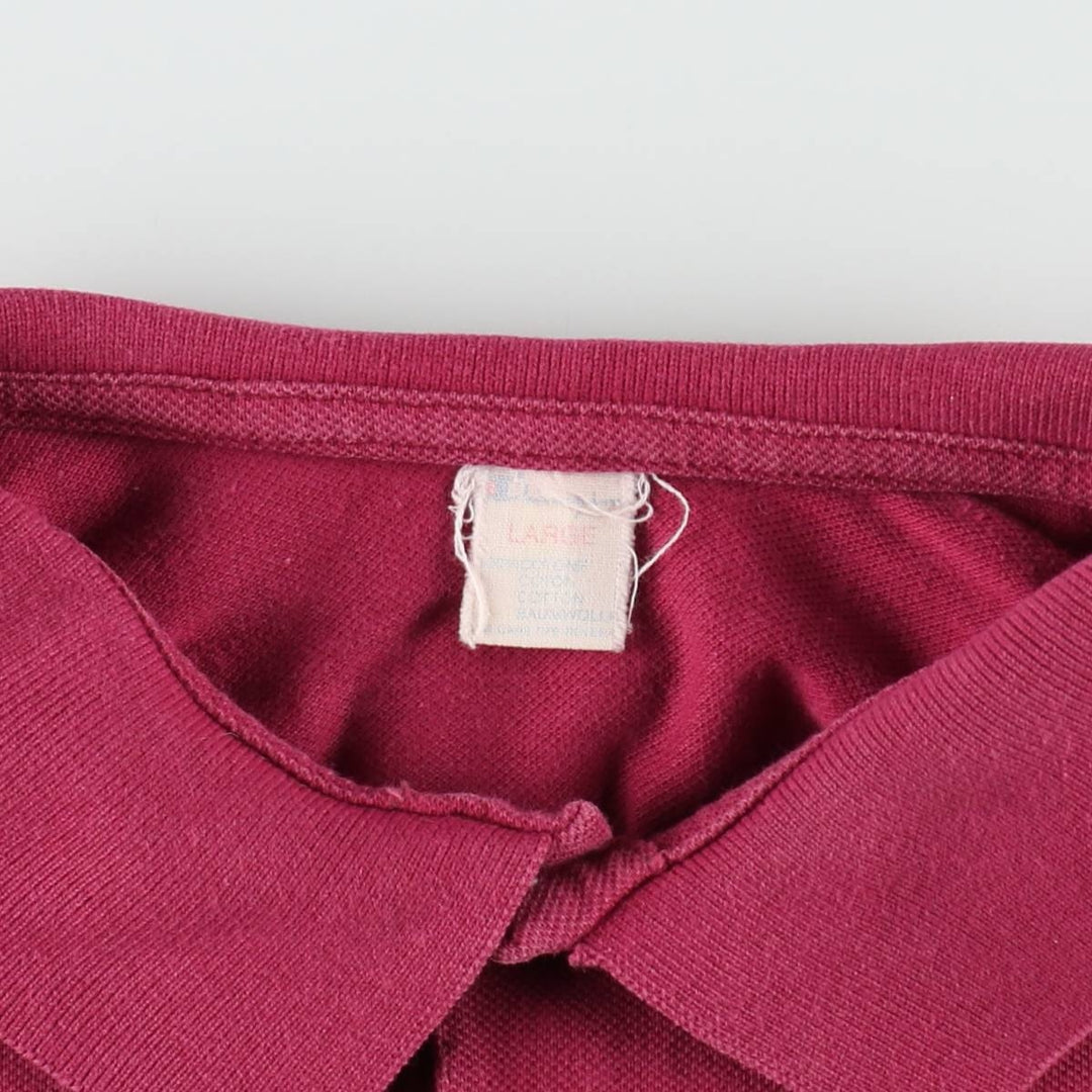 Champion short-sleeved polo shirt, made in the USA, men's size L. cotton Red type red-purple Vintage Second Hand