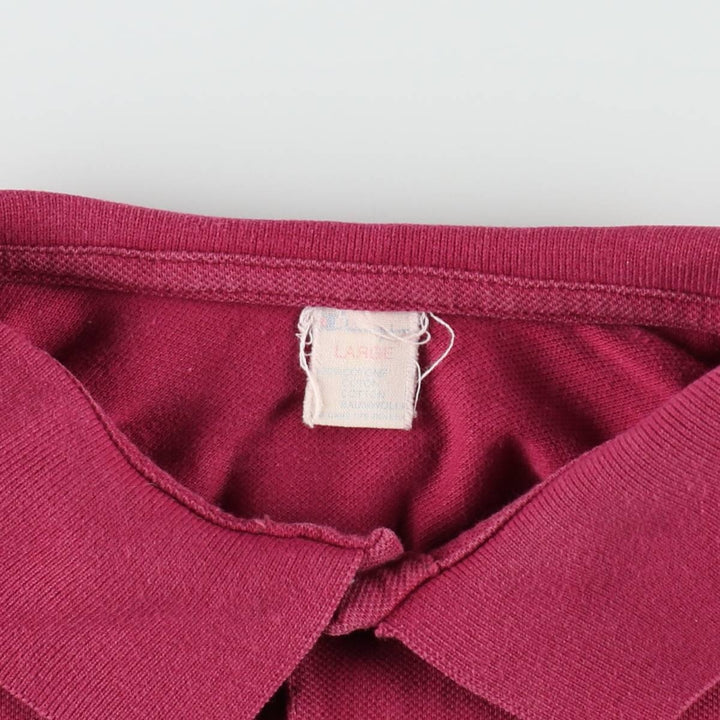 Champion short-sleeved polo shirt, made in the USA, men's size L. cotton Red type red-purple Vintage Second Hand