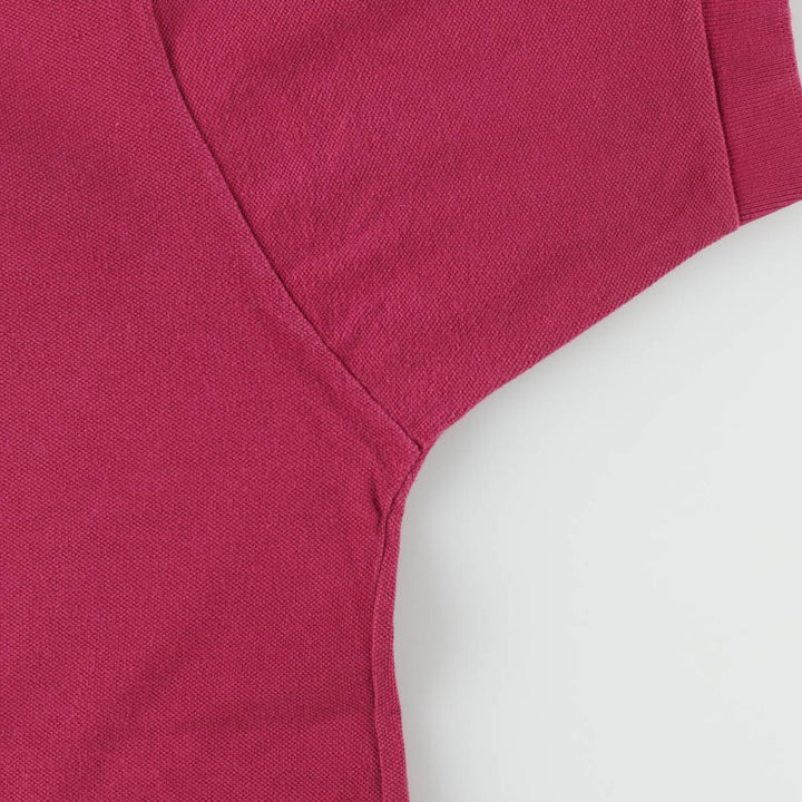 Champion short-sleeved polo shirt, made in the USA, men's size L. cotton Red type red-purple Vintage Second Hand