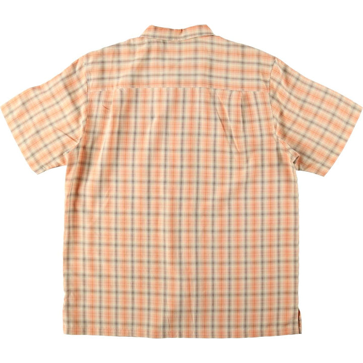 Columbia Short Sleeve Check Shirt, Box Shirt, Men's Size L Modal orange type Vintage Second Hand
