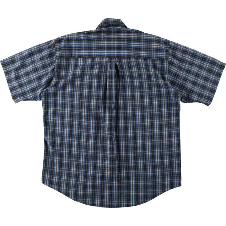CROFT&BARROW Short-Sleeve Button-Down Check Shirt, Men's Size L (approx.) cotton blue type Vintage Second Hand