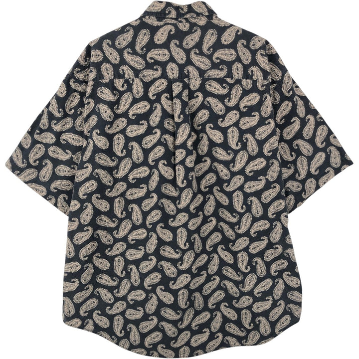 Dockers Paisley Pattern Short-Sleeve Cotton Shirt, Men's Size L (approx.) cotton black type Vintage Second Hand