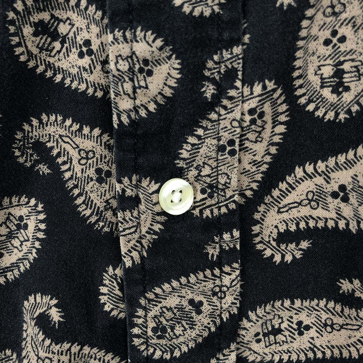 Dockers Paisley Pattern Short-Sleeve Cotton Shirt, Men's Size L (approx.) cotton black type Vintage Second Hand