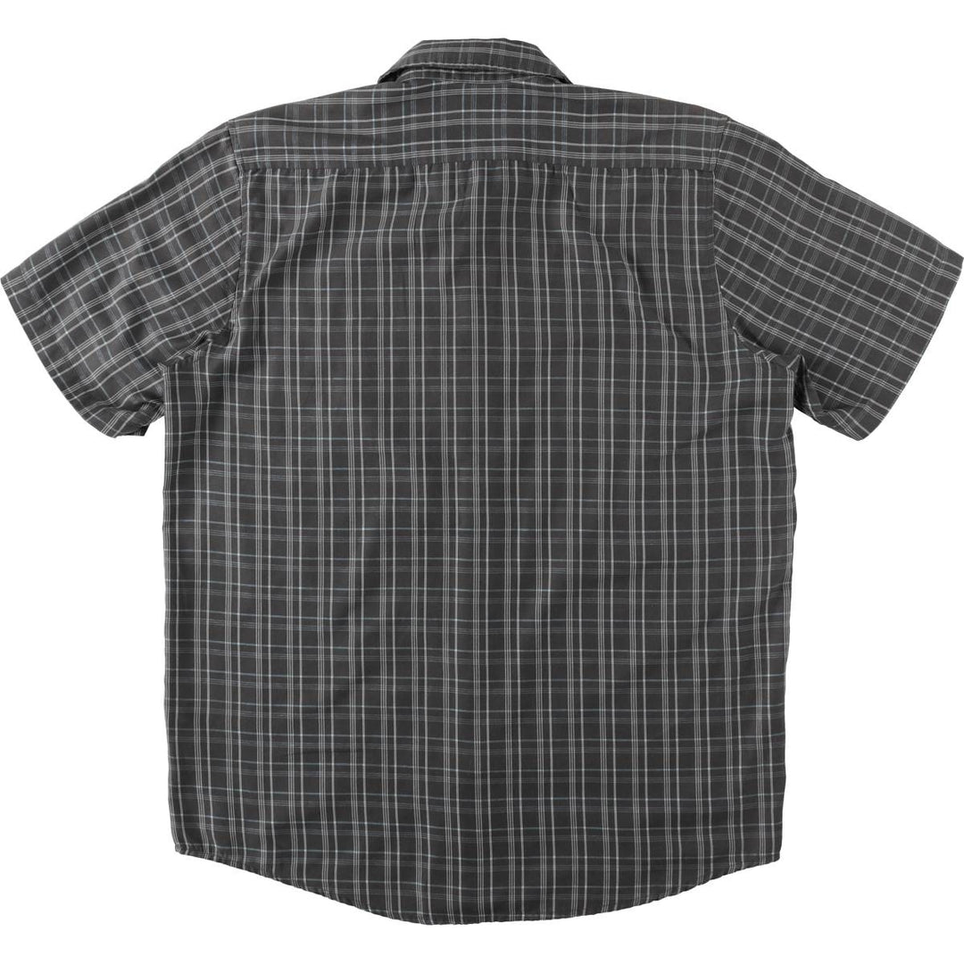 2000'S Adidas CLIMA365 Check Pattern Short-Sleeve Poly-Cotton Shirt, Men's Size M (approx.) polyester gray type Vintage Second Hand