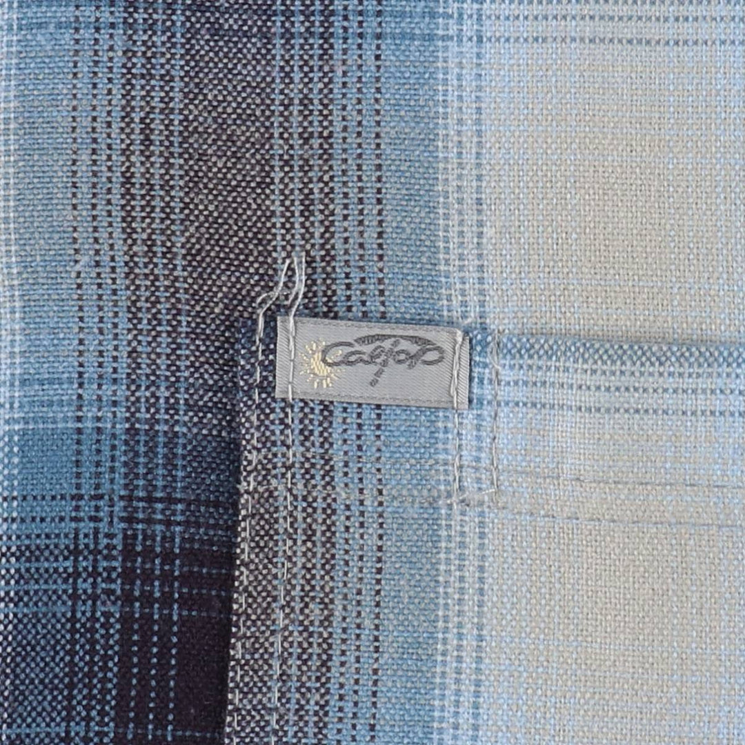 Caltop Ombre Check Short-Sleeve Check Shirt, Boxy Shirt, Made in USA, Men's Size L acrylic blue type Vintage Second Hand
