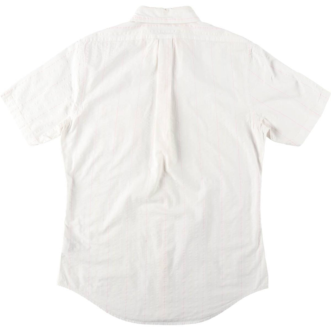 Brooks Brothers 1818 REGENT Short-Sleeve Button-Down Striped Shirt, Men's Size M (approx.) cotton white type Vintage Second Hand