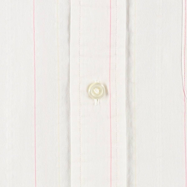Brooks Brothers 1818 REGENT Short-Sleeve Button-Down Striped Shirt, Men's Size M (approx.) cotton white type Vintage Second Hand