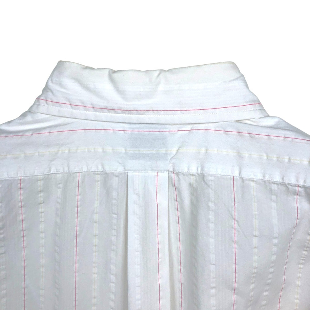Brooks Brothers 1818 REGENT Short-Sleeve Button-Down Striped Shirt, Men's Size M (approx.) cotton white type Vintage Second Hand