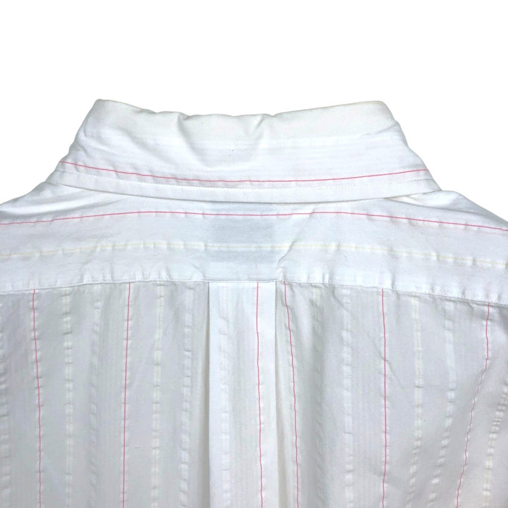 Brooks Brothers 1818 REGENT Short-Sleeve Button-Down Striped Shirt, Men's Size M (approx.) cotton white type Vintage Second Hand
