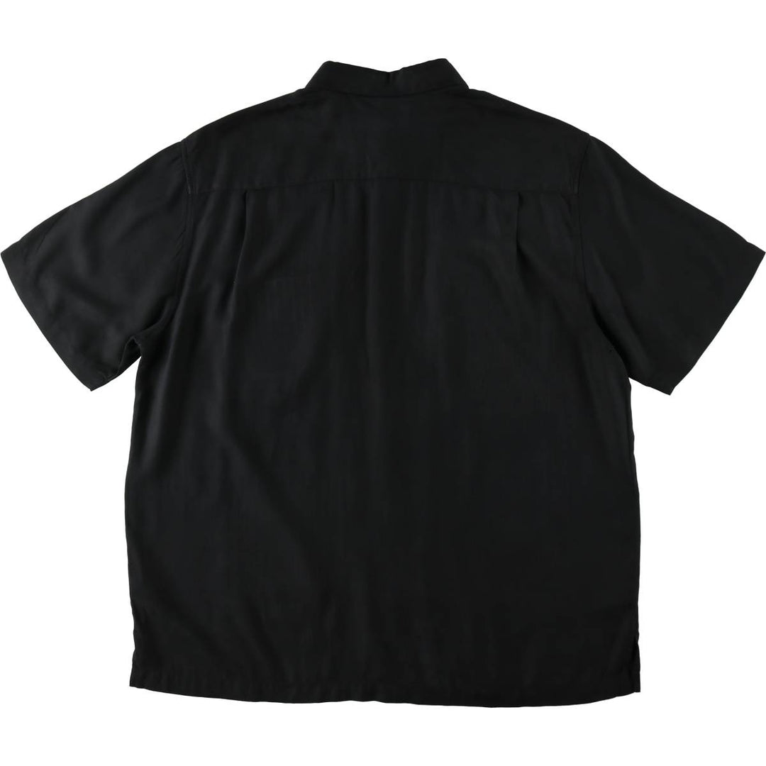 Nat Nast American fit short-sleeved silk box shirt, men's size L equivalent. silk black type Vintage Second Hand