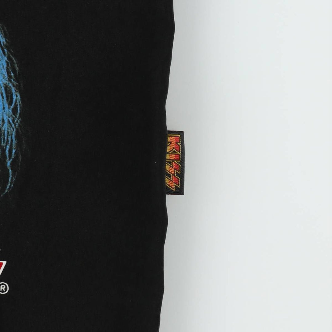 Hard Rock Hotel KISS Short-Sleeve Open-Collar Polyester Box Shirt, Men's Size XXL (approx.) polyester black type Vintage Second Hand