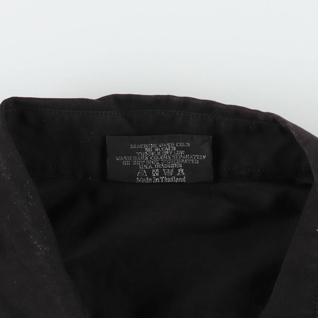 Rock Chang IRON MAIDEN Short-Sleeve Box Shirt, Men's Size L (approx.) unclear black type Vintage Second Hand