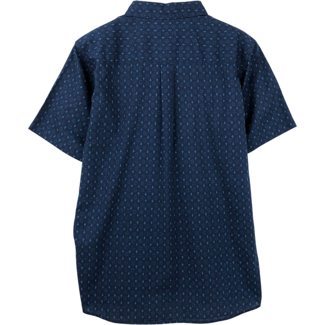Patagonia ORGANIC COTTON Go To Shirt 52691FA16, all-over print, short-sleeved polycotton shirt, men's size M. Organic cotton navy blue type Vintage Second Hand