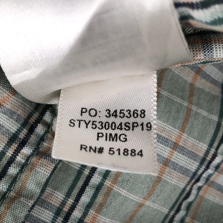 Patagonia 53004SP19 Packerwear Shirt, Check Pattern, Short Sleeve, Polyester Shirt, Boxy Shirt, Men's Size L (approx.) polyester green type Vintage Second Hand
