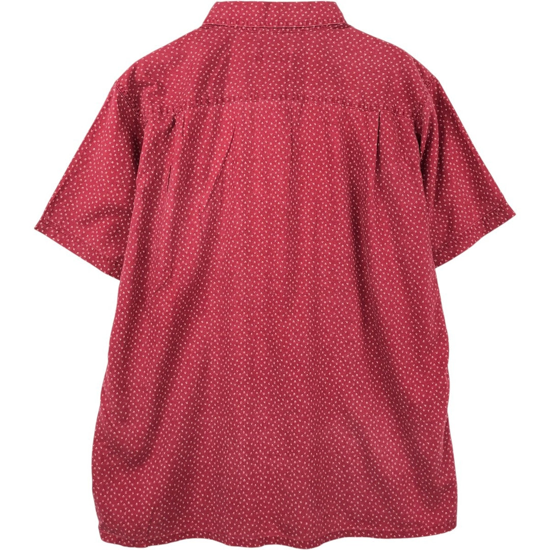 Patagonia Backstep Shirt 53139SP17, all-over print, short-sleeved, cotton x hemp, boxy shirt, men's size L. Hemp red type Vintage Second Hand