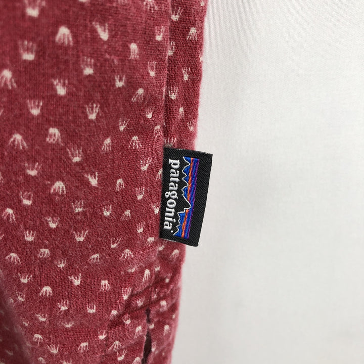 Patagonia Backstep Shirt 53139SP17, all-over print, short-sleeved, cotton x hemp, boxy shirt, men's size L. Hemp red type Vintage Second Hand
