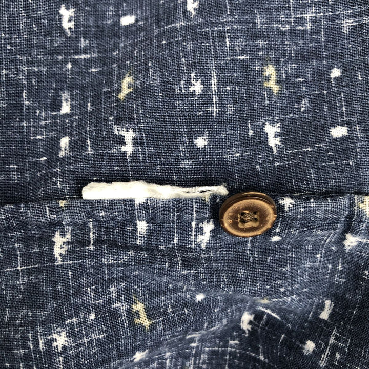 Patagonia all-over print short-sleeved box shirt, men's size M. unclear navy blue type Vintage Second Hand